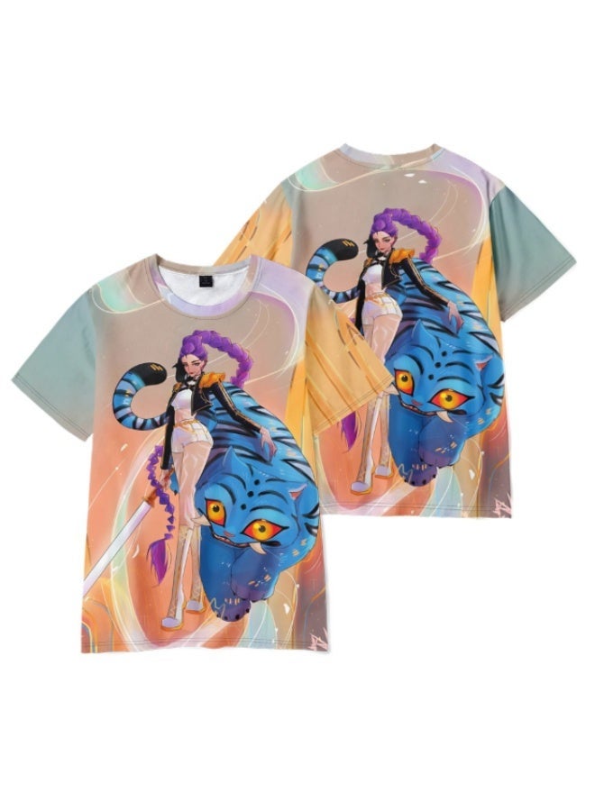 New Arrival 3D Graphic Print T-Shirt KPop Demon Hunters Anime Tee Short Sleeve Casual Top for Adults and Kids - Image 1